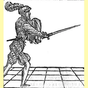 Achille Marozzo. Opera Nova. 1550 год. Guardia cinghiara porta di ferro alta.