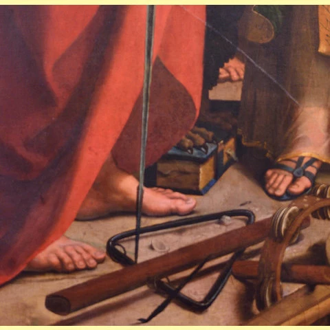 Raffaello Sanzio. Santa Cecilia in estasi con i santi Paolo, Giovanni evangelista, Agostino e Maria Maddalena. Фрагмент.