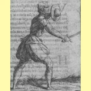Achille Marozzo. Arte dell armi. 1568 год. Guardia porta di ferro stretta.