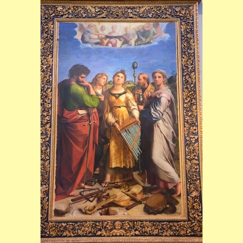 Raffaello Sanzio. Santa Cecilia in estasi con i santi Paolo, Giovanni evangelista, Agostino e Maria Maddalena. Общий вид.